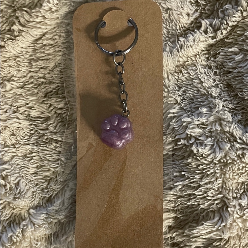 Purple Paw Keychain